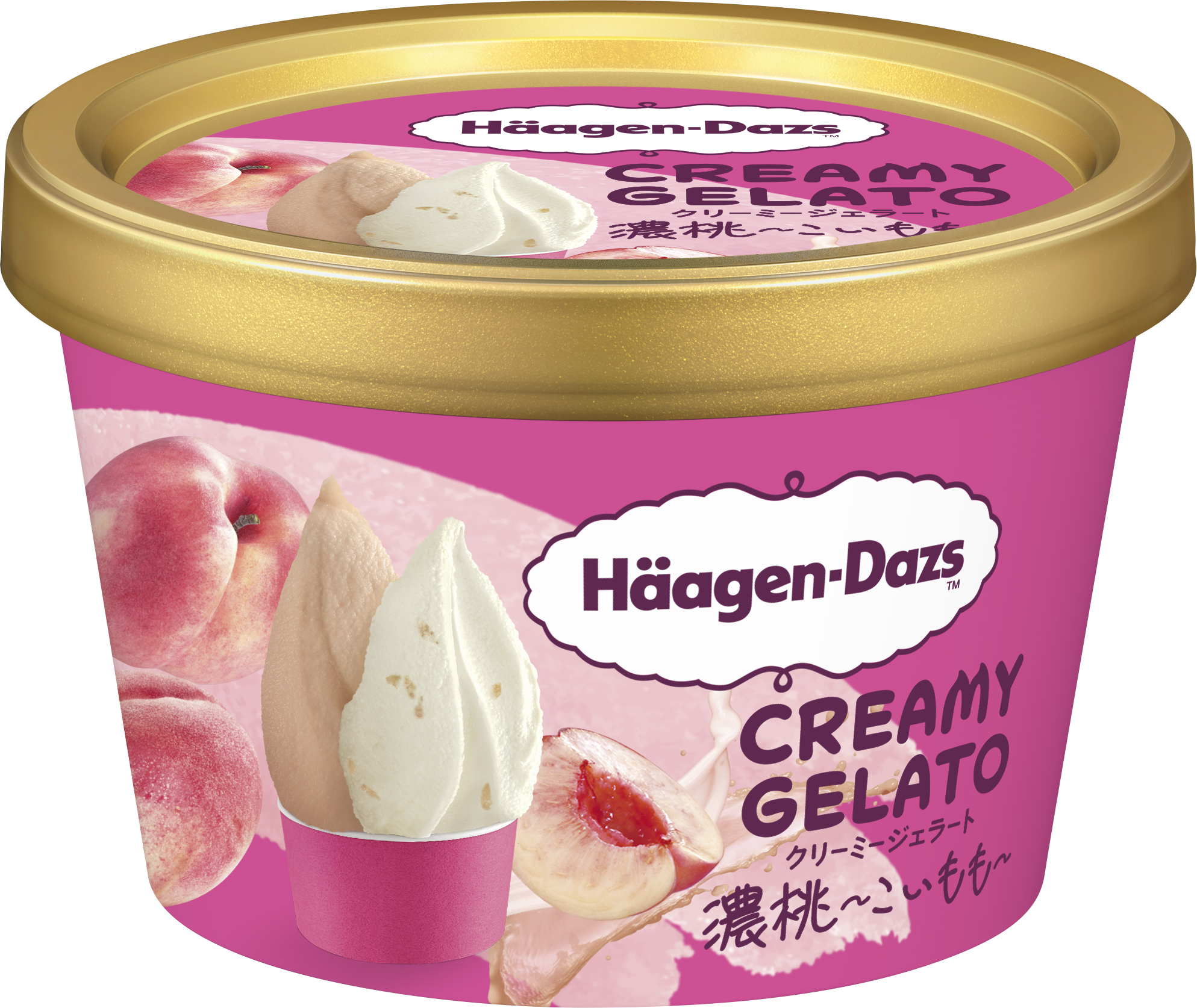 【ハーゲンダッツ 期間限定】新作ミニカップ CREAMY GELATO『濃桃～こいもも～』が登場！