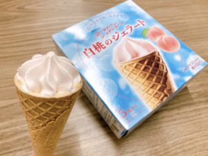 華やかな白桃が楽しめる!「ヨーロピアンシュガーコーン 白桃のジェラート」が登場!